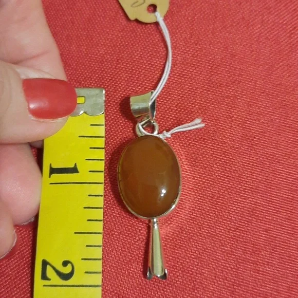 NEW Sterling silver carnelian pendant - Picture 3 of 7